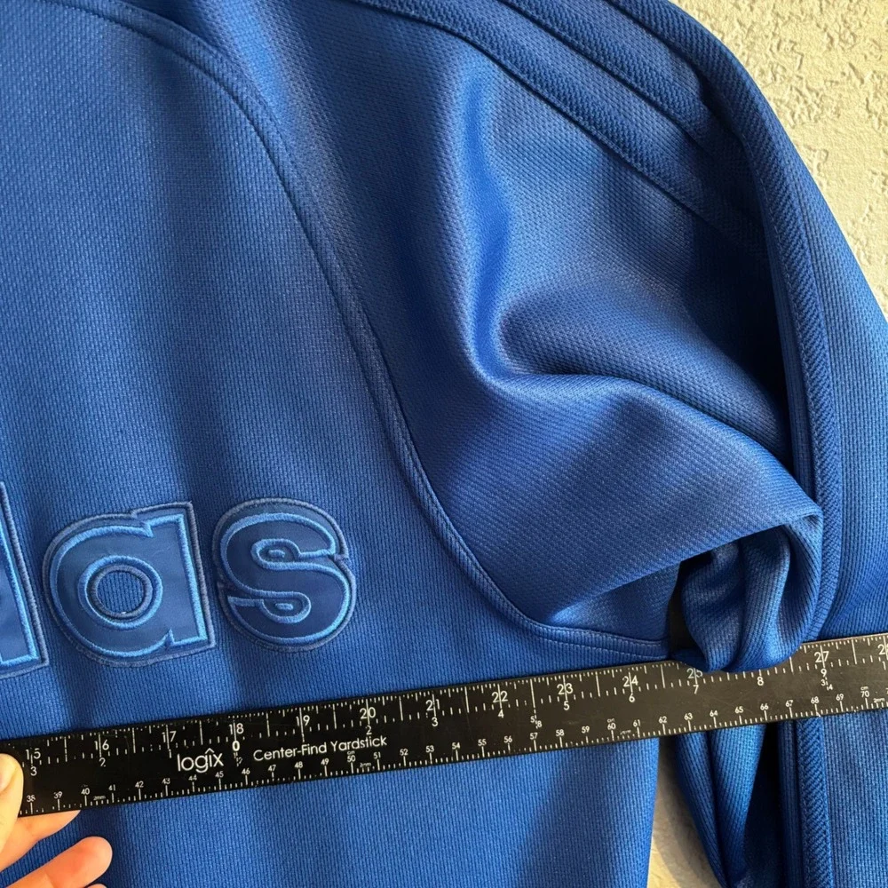 Vtg Adidas Mens Blue Full Zip Track Jacket Y2K Logo Oversized Large Streetwear